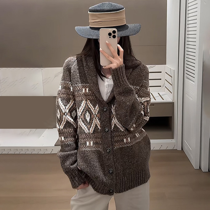 brunello cucinelli fair isle shawl collar cardigan